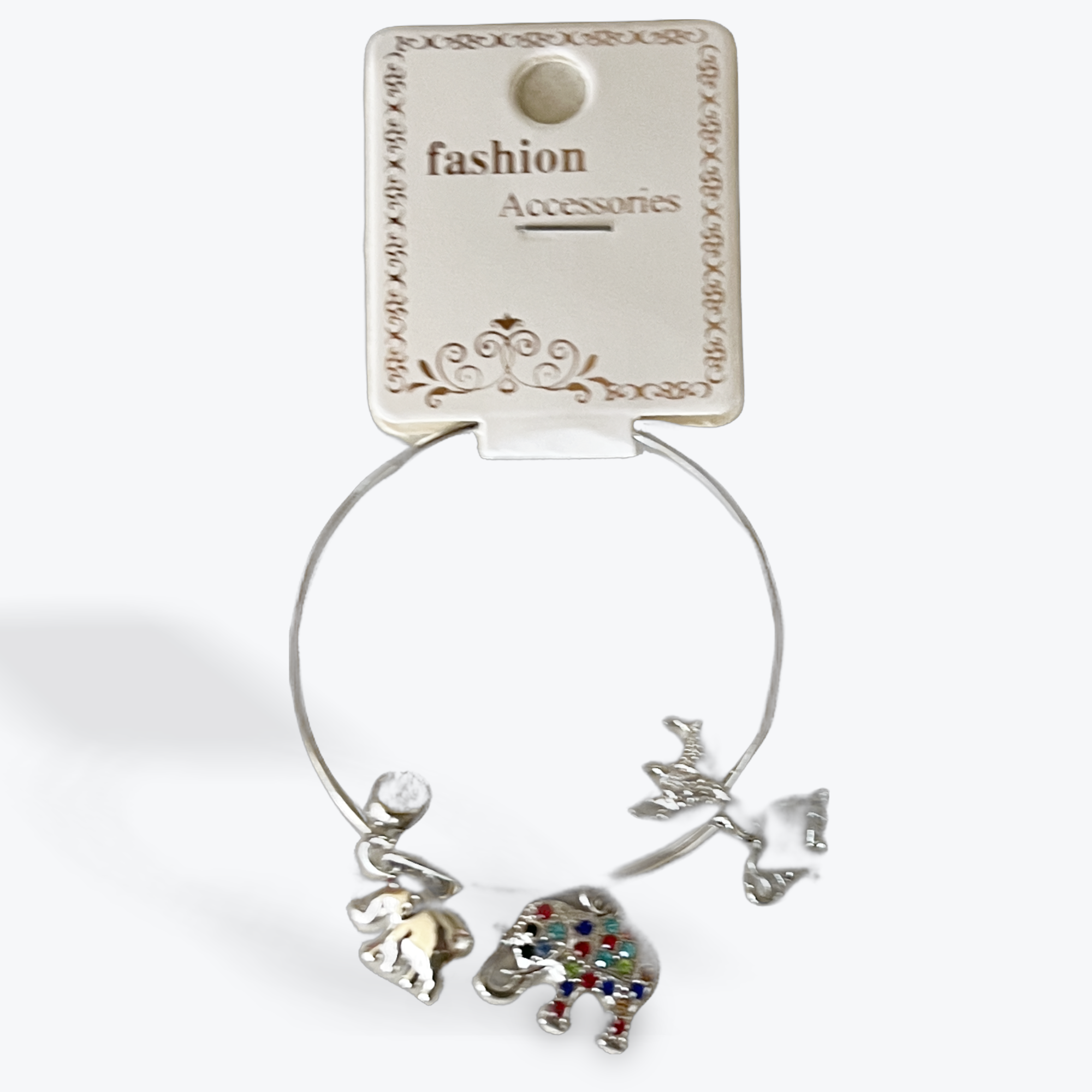 Elephant Bangle Bracelet Silver (Assorted)