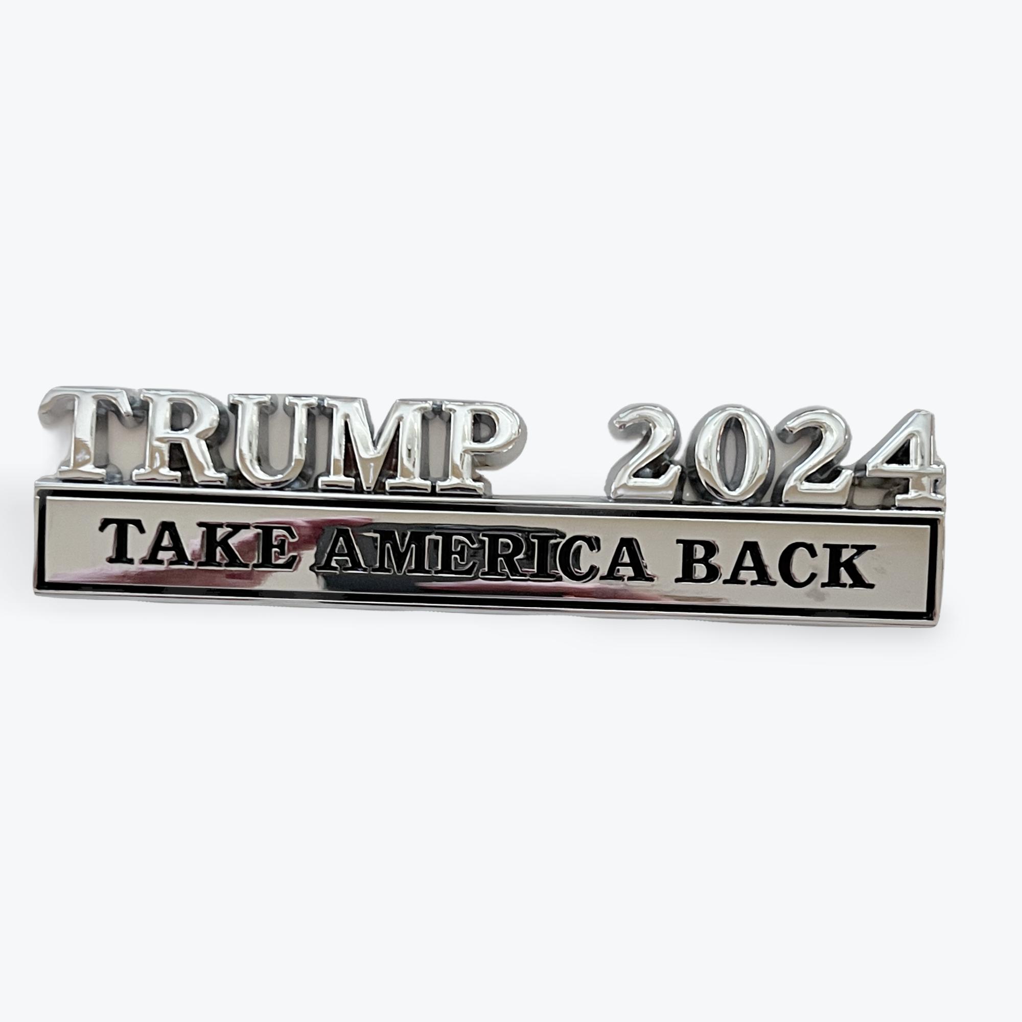 Vehicle Emblem Trump 2024 Silver/Black
