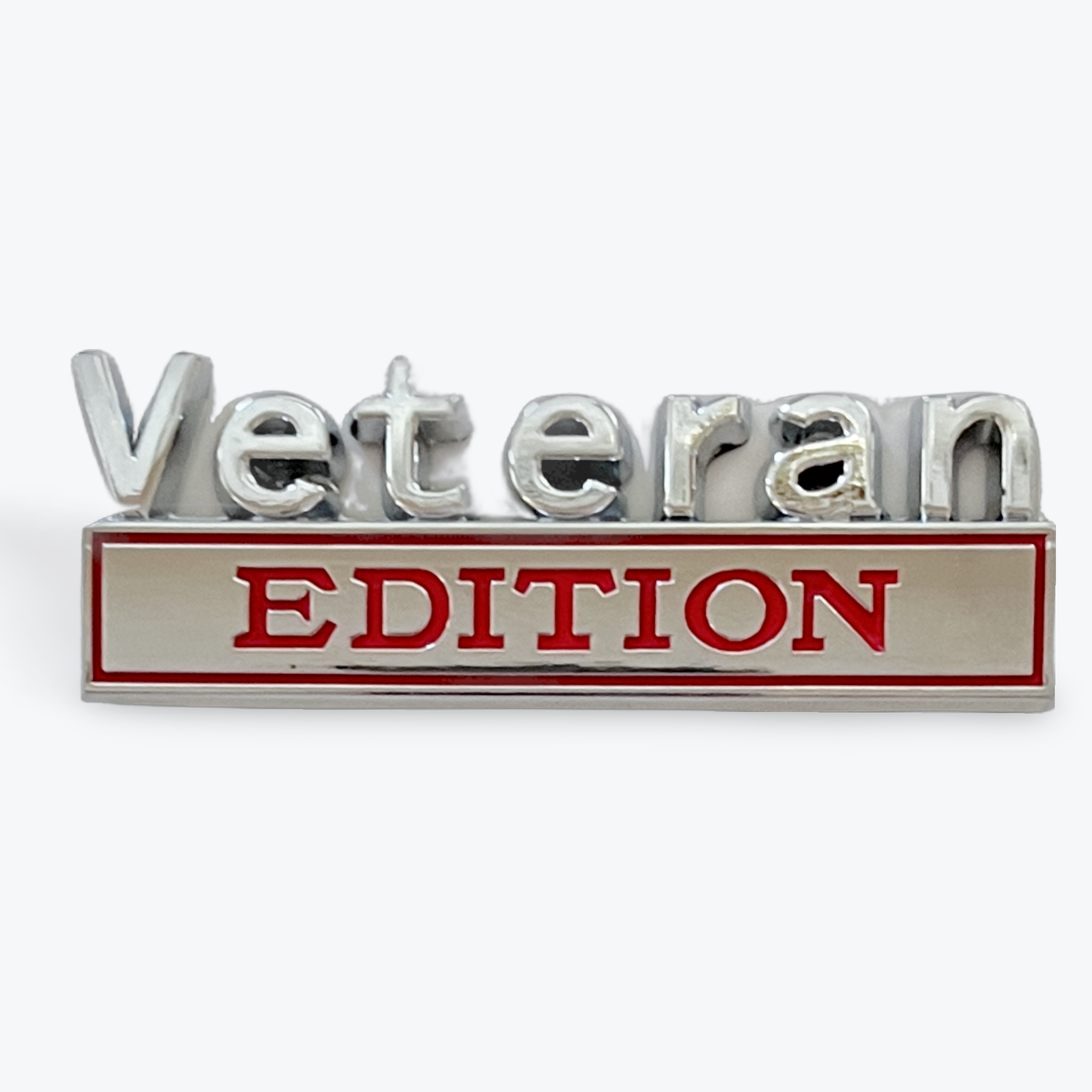 Vehicle Emblem Veteran Edition Silver Red